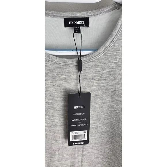 Express Crop Tank Top Women XL Gray Sleeveless Stretch NWT - Picture 3 of 8